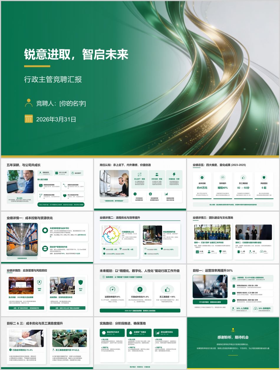 行政主管竞聘汇报 